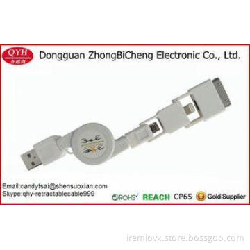 Retractable 3 In 1 Multi Usb Extension Data Sync Charger Ca